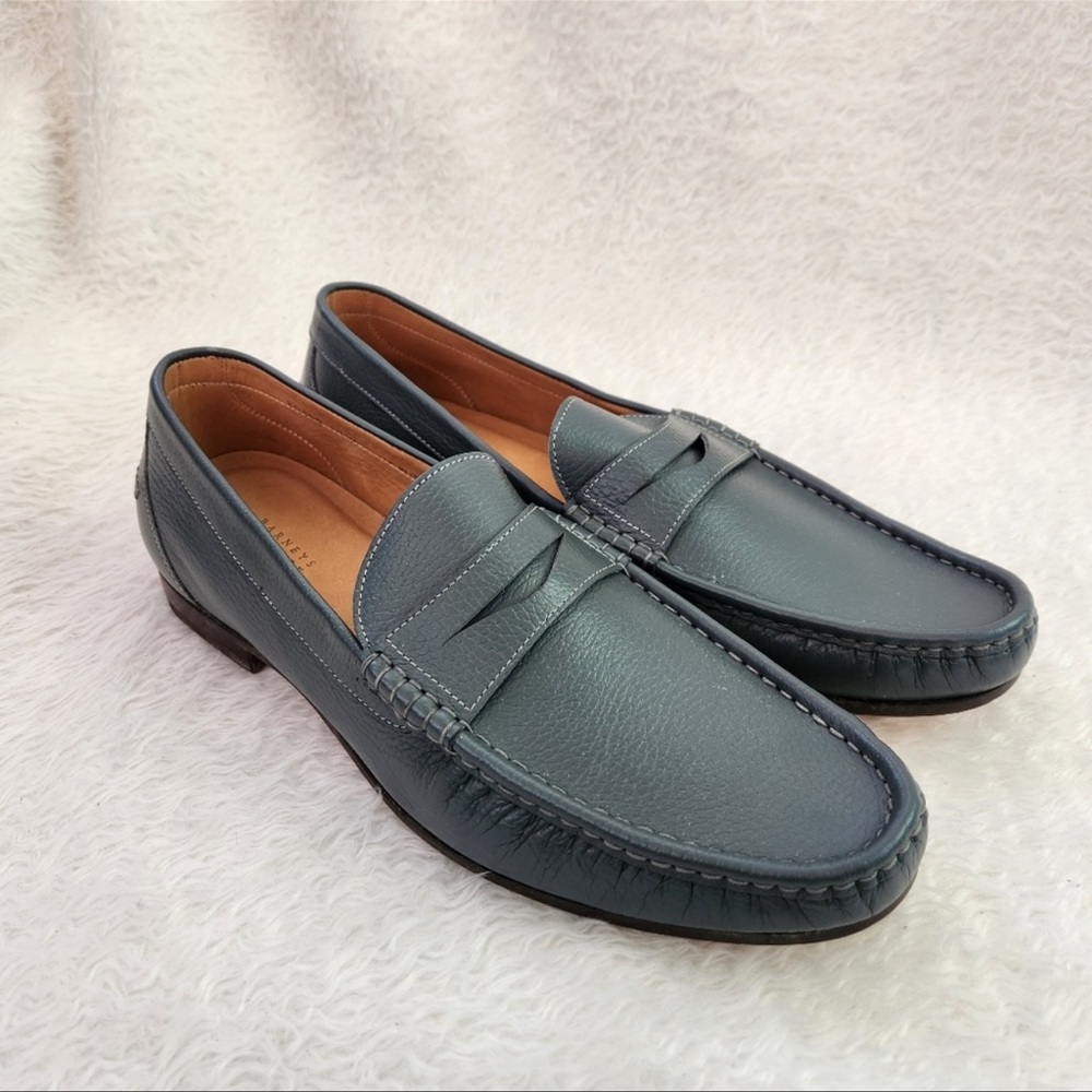 Barneys New York Italian Made Pebbled Leather Loafers Size 13